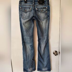 Miss Me Blue Skinny Jeans with Vintage Wash